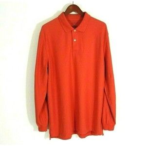 L.L. Bean Men's Long Sleeve Shirt SZ Large Tall Rust Top High Low Hem Cozycore